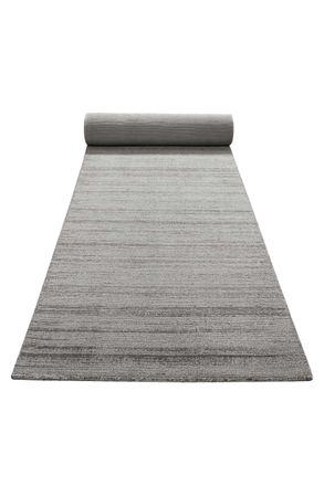 Homie Living Alfombra de pasillo de pelo corto gris hecha a mano de 80x300 cm