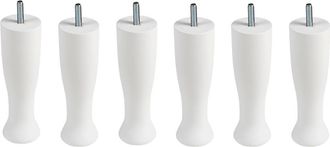 Colchones Aznar Juego 6 Patas Copa Relax 16 Cm Rosca M8 Para Base Y Canap&eacute; 6 Patas Madera Blanco