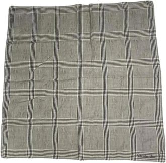 Dior Pre-owned Scarves, female, Gray, Size: ONE SIZE Pre-owned Vintage Silk Scarf