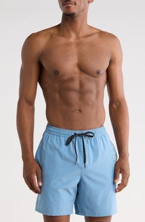 Quiksilver Tour Logo Volley Swim Trunks in Blue Shadow at Nordstrom Rack, Size X-Large
