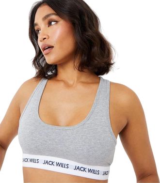 Jack Wills Dibsdall katoenen jersey bralette voor dames (set van 2) (Grijze Mergel)