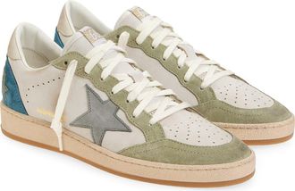 Golden Goose Ball Star Low Top Sneaker in White/Sage Green/Blue at Nordstrom, Size 10Us