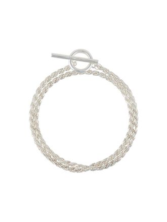 All_Blues Dubbele armband met touw - Zilver