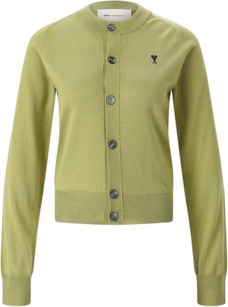 Ami Cardigans - Dames - Vesten - Groen - L - Wol - Truien & Vesten
