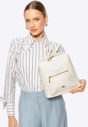 Wittchen Damesrugzak van natuurlijk leer, boxy, cr&egrave;me