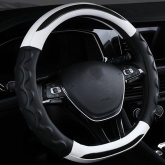 OEM Funda De Cuero Para Volante, Antideslizante, De Fibra Transpirable, Tipo Universal, Apta Para La Mayor&iacute;a De Los Modelos De Coche, Disponible En Blanco