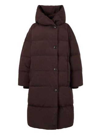 TOMBOY hooded button jacket - Brown