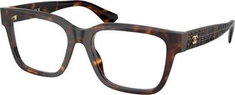 Chanel Square Eyeglasses - Dames - Accessoires - Bruin - Maat: 53 MM Nylon