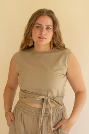Kalalou Convertible Wrap Blouse - Oatmeal