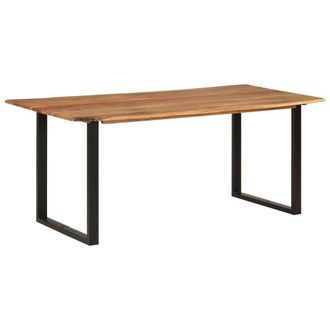 Berkfield Home Dining Table 180x90x76 cm Solid Acacia Wood in Brown | Size: 180 x 90 x 76 cm