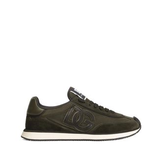 Dolce & Gabbana Sneakers, male, Green, Size: 10 US Cushion Canvas And Leather Sneakers