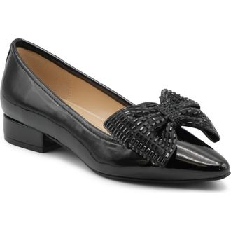 Adrienne Vittadini Pinos Bow Pump in Black Patent at Nordstrom Rack, Size 9