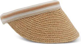 Helen Kaminski Bianca 8 striped raffia visor - Neutrals