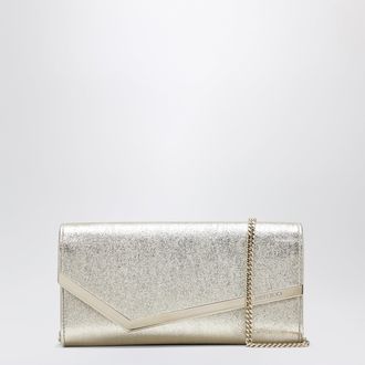 Jimmy Choo London Emmie Brilliance fabric clutch in platinum ice