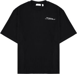 Off-white Black Abstract Graphic Cotton T-Shirt