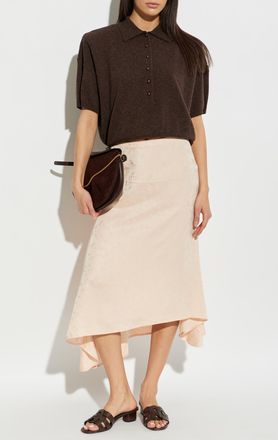 Victoria Beckham Asymmetrical Skirt With Floral Motif, Womens, Pink