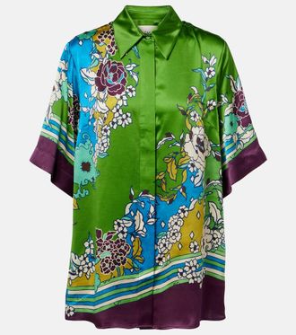 Alemais Al&eacute;mais Camisa Nanci de sat&eacute;n de seda estampada