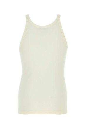 Dolce & Gabbana Mens Ivory Cotton Tank Top Bianconaturale T-Shirt T-shirts And Polos