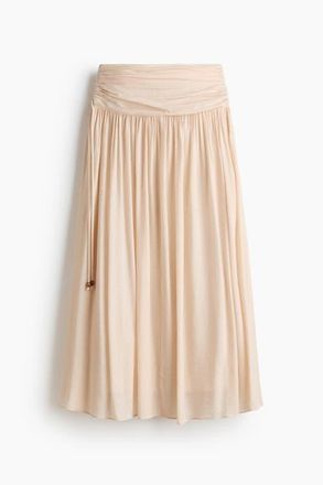 H&M Gathered Cr&ecirc;pe Skirt in Pale Orange at Nordstrom, Size 10