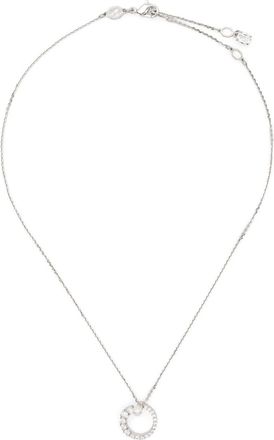 Swarovski Matrix ring-pendant necklace - women - Rhodium Plated Brass/Crystal/Cubic Zirconia/Faux Pearl - One Size - Silver