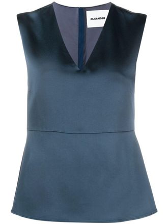 Jil Sander V-neck tank top - Blue