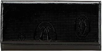 Cartier Pre-owned Wallets, female, Black, Size: ONE SIZE Pre-owned Happy Birthday Enamel Long Wallet