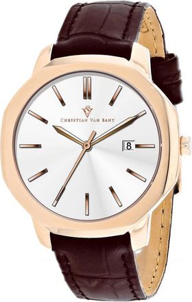Christian Van Sant Octavius Slim Quartz Silver Dial Mens Watch CV0533