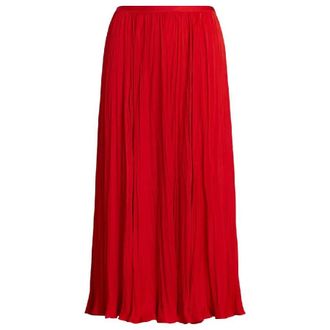 Polo Ralph Lauren Crinkled A-Line Midi Skirt, Size Small