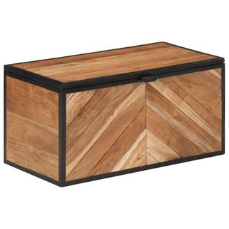 vidaXL Caja De Almacenaje Madera Maciza Acacia Y Hierro 60x30x30 Cm Vidaxl