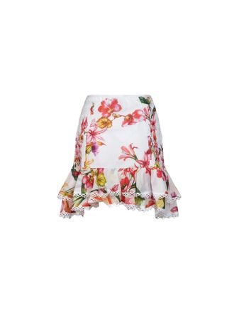 Charo Ruiz Ibiza Womens Mini Skirt Lush White Cotton