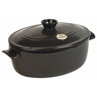 Emile Henry Flame 6.3 Quart Oval Stewpot Dutch Oven in Charcoal at Nordstrom