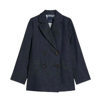 Max Mara Dames, Jassen, Blauw, Maat: 2XS Katoen