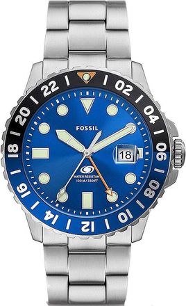 Fossil Mens Blue Gmt Watch