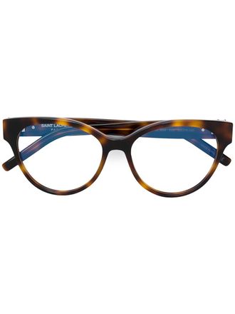 Saint Laurent Eyewear Occhiali ovali - Marrone