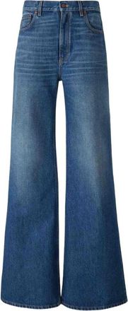 Chlo&eacute; Jeans, Dames, Blauw, W29, Denim, High-Waisted Wide-Leg Denim Jeans