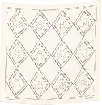 Nanushka Foulard a rombi in seta - Toni neutri