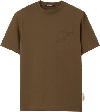 Jacquemus Het Logo T-shirt - Heren - T-shirts - Bruin - S - Katoen - Tops