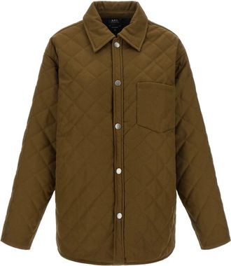 A.P.C. A.p.c., Jassen, Dames, Groen, M, Katoen, Georges Quilted Jacket