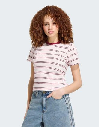 adidas Originals Resort - Polo rosa distillato stile college