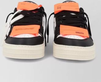 Off-white leather low-top sneakers