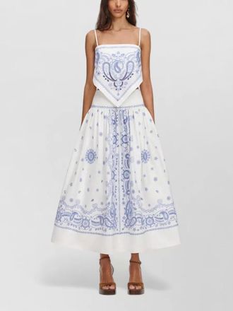 Self Portrait embroidered midi skirt and matching top