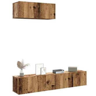 Berkfield Home 3 Piece TV Cabinet Set Wall-mounted Old Wood Engineered Wood in Brown