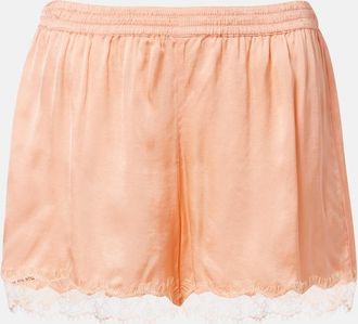 Poupette St Barth Doris lace-trimmed satin shorts