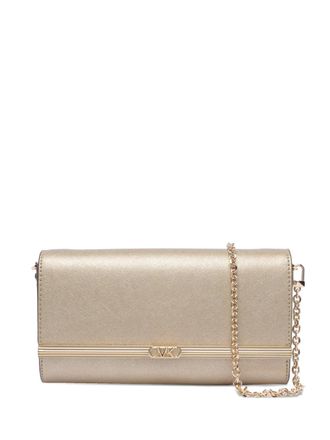 Michael Michael Kors Mona detachable-chain clutch bag - women - Calf Leather - One Size - Gold