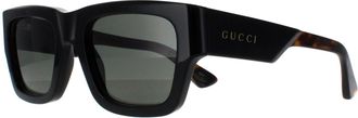 Gucci Vierkant Heren Zwart met Havana Grijs GG1668S