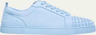 Christian Louboutin Mens Louis Jr Spikes Suede Low-Top Sneakers