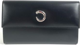 Cartier Black Leather Long Wallet (Bi-Fold) (Pre-Owned)