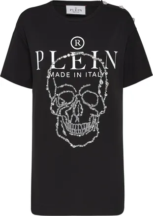 Philipp Plein Tank Top Padded Shoulder with Crystals