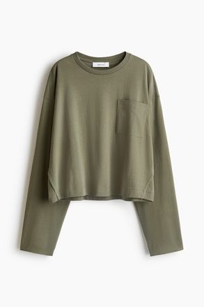 H&M Shirt mit Tasche - Khakigr&uuml;n