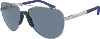 Emporio Armani EA2059 Polarized 30452V Mens Sunglasses Silver Size 61